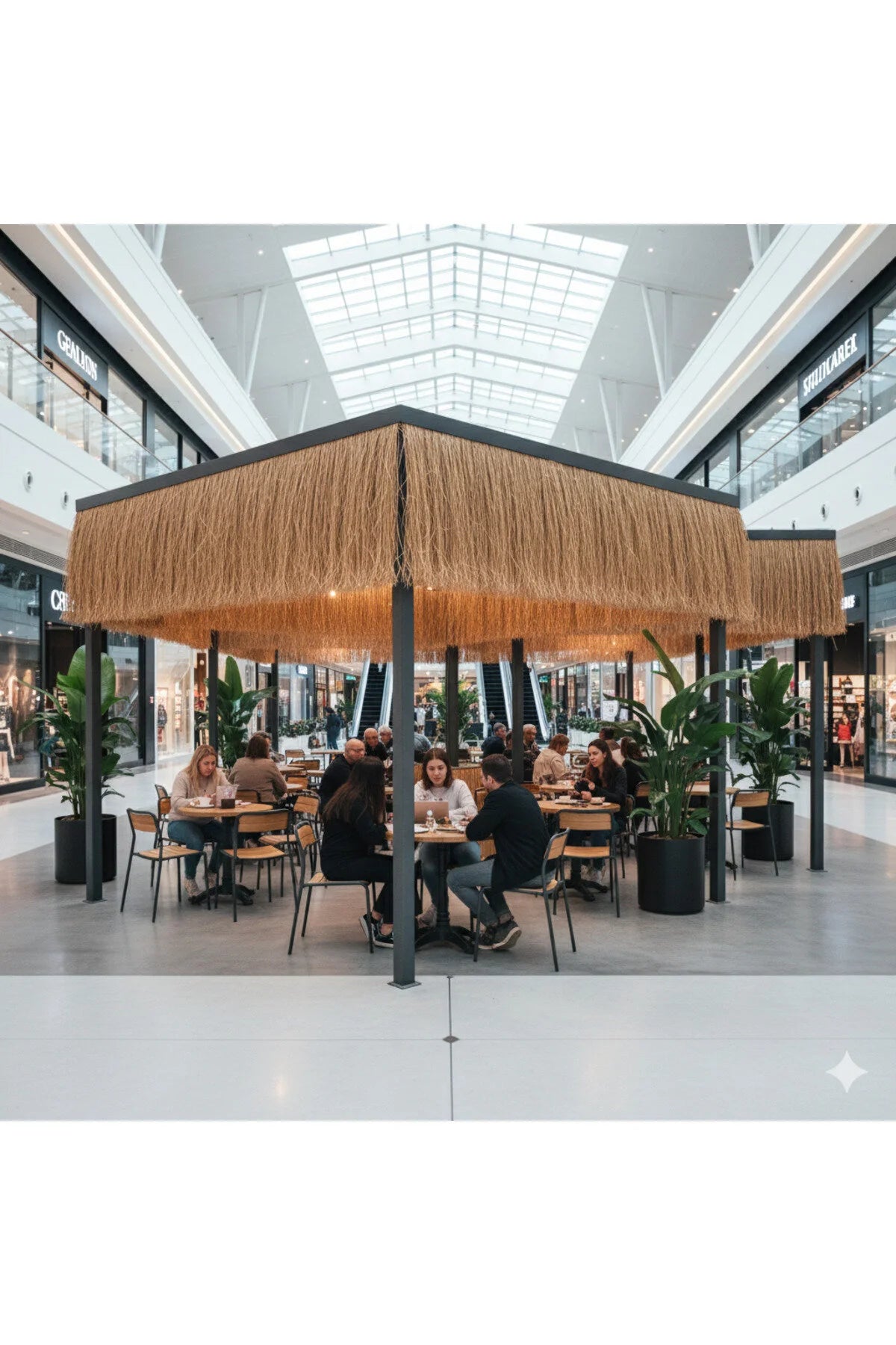 Püskül Otu Saçak - 50x200 cm - Balkon Bahçe ve Cafe İçin Doğal Hasır Dekor